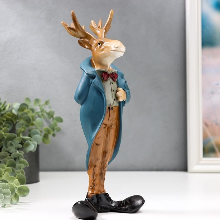 Сувенир полистоун Сувенир полистоун "Лось в синем пиджаке и красной бабочке" 30х12,5х11,5 см
