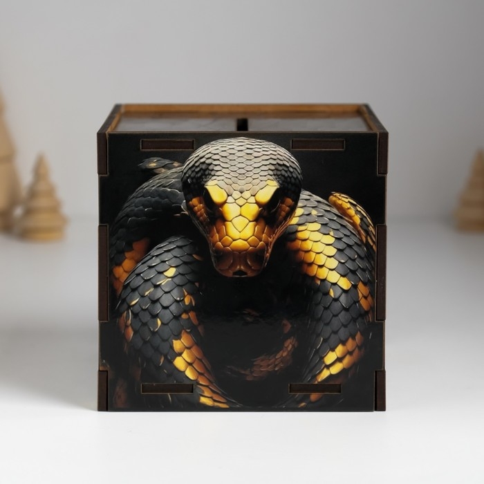 Копилка куб "Змея. Достигай всех целей" 10х10х10 см