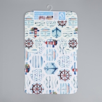 Набор ковриков для ванной и туалета Доляна &laquo;Морской&raquo;, 2 шт: 50&times;80, 40&times;50 см