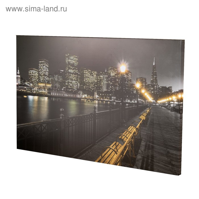 Картина на холсте "Вечерняя набережная" 60*100 см