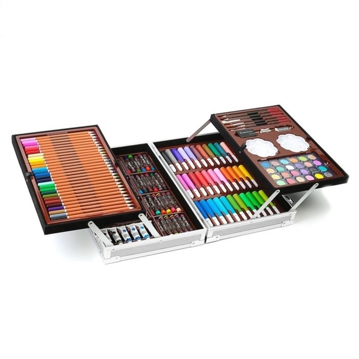 Набор для рисования, складной, в чемоданчике серебристый Набор для рисования, складной, в чемоданчике серебристый