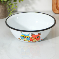 Набор посуды &laquo;Совушки&raquo;, 4 предмета: кружка 250 мл, миска 800 мл, ковш 1 л, кастрюля 1 л, индукция