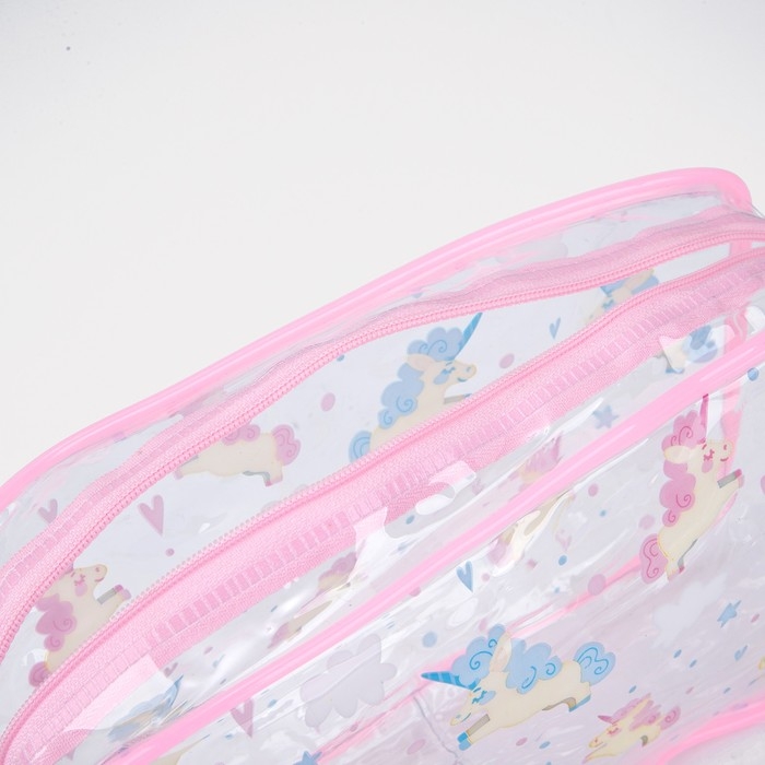 Косметичка на молнии, цвет розовый