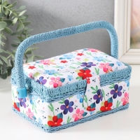 Шкатулка для рукоделия "Цветение на белом" 18х12х9,5 см Шкатулка для рукоделия "Цветение на белом" 18х12х9,5 см