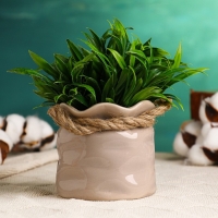 Кашпо "Мешочек" 10х9,5см, бежевый Кашпо "Мешочек" 10х9,5см, бежевый