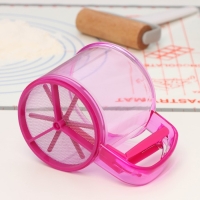 Просеиватель для муки Доляна, 250 мл, цвет розовый Просеиватель для муки Доляна, 250 мл, цвет розовый