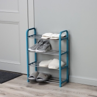 Обувница Доляна, 4 яруса, 42&times;19&times;59 см, цвет синий