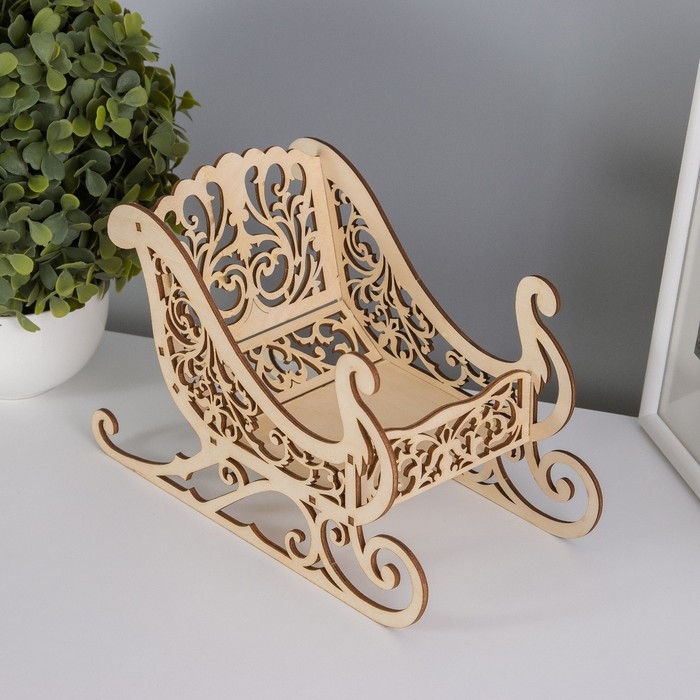 Шкатулка-сани Шкатулка-сани "Узоры" 21х14х10 см