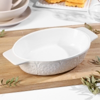 Форма для выпечки из жаропрочной керамики Доляна &laquo;Орнамент&raquo;, 28&times;16,7&times;6 см, 1 л, цвет белый