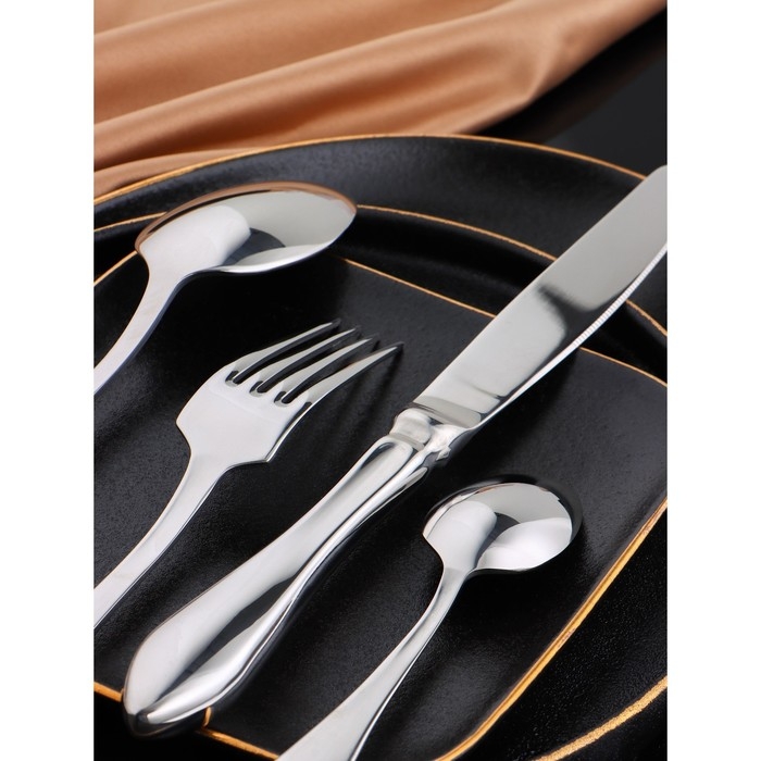 Набор столовых приборов «Уиттон», 4 предмета, цвет серебряный Набор столовых приборов «Уиттон», 4 предмета, цвет серебряный