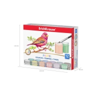 Гуашь 12 цветов по 20 мл, ErichKrause Pastel, в картонной упаковке Гуашь 12 цветов по 20 мл, ErichKrause Pastel, в картонной упаковке