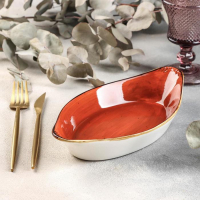 Блюдо керамическое сервировочное &laquo;Сапфир&raquo;, 25,5&times;14&times;5,5 см, цвет оранжевый