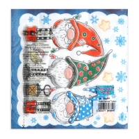 Новый год. Салфетки бумажные New Line Design «Новогодние гномы», 33х33 см, 3 слоя Новый год. Салфетки бумажные New Line Design «Новогодние гномы», 33х33 см, 3 слоя