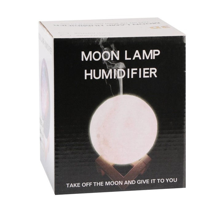 Увлажнитель-ночник LuazON HM-4, ультразвуковой "Луна", 1 Вт, 0.8 л, от USB