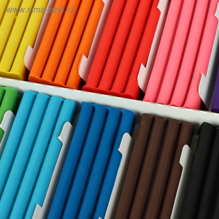 Пластилин 12 цветов 240 г, Пластилин 12 цветов 240 г, "Гамма" "Классический", со стеком