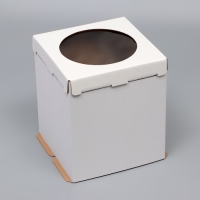 Кондитерская упаковка, с окном, "Круг", белая, 50 х 50 х 50 см Кондитерская упаковка, с окном, "Круг", белая, 50 х 50 х 50 см