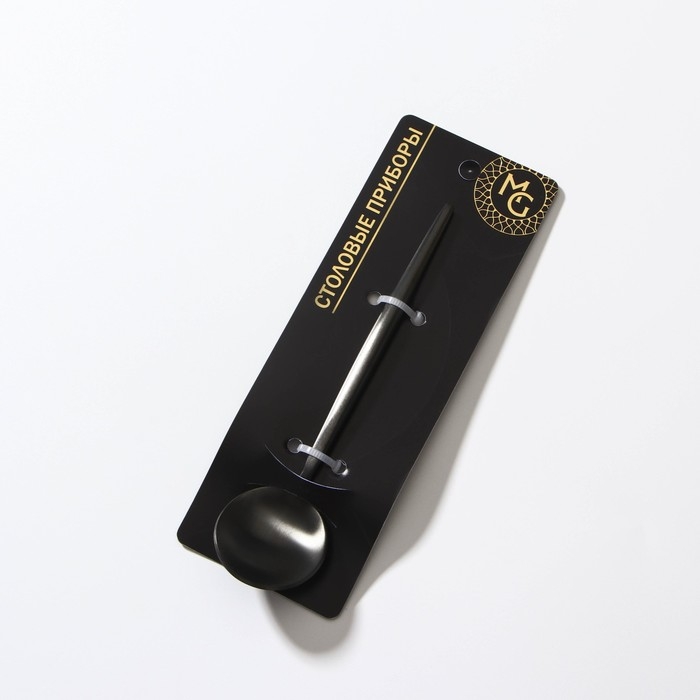 Ложка чайная из нержавеющей стали Magistro «Фолк», длина 12,3 см, цвет чёрный Ложка чайная из нержавеющей стали Magistro «Фолк», длина 12,3 см, цвет чёрный