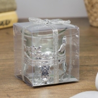 Подсвечник стекло, пластик на 1 свечу "Цветочек" серебро 6,5х6х6 см Подсвечник стекло, пластик на 1 свечу "Цветочек" серебро 6,5х6х6 см