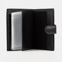 Портмоне мужское на кнопке, 3 в 1, для автодокументов и паспорта, 2 отдела, для карт, для монет, цвет чёрный