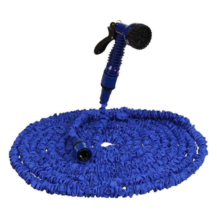 Шланг поливочный растягивающийся от 7,5 до 22,5 м, латекс, быстросъёмный, с поливочным пистолетом и штуцером, Greengo Шланг поливочный растягивающийся от 7,5 до 22,5 м, латекс, быстросъёмный, с поливочным пистолетом и штуцером, Greengo