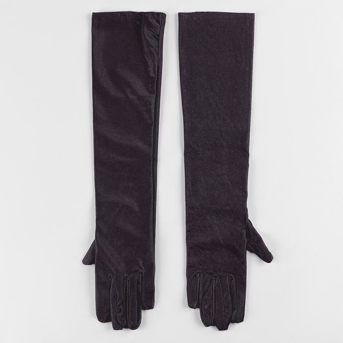 Карнавальные перчатки эластичные, р-р М, цвет черный Карнавальные перчатки эластичные, р-р М, цвет черный