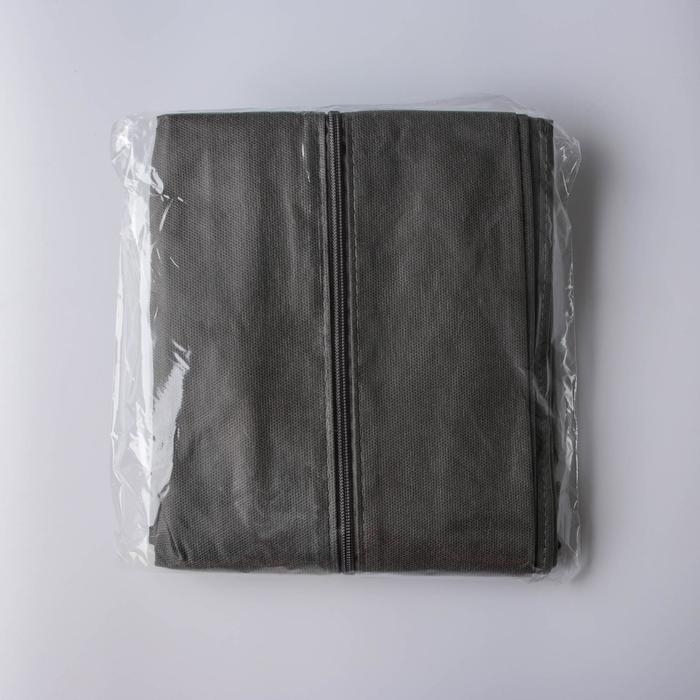 Чехол для одежды с окном, 60&times;100 см, спанбонд, цвет серый