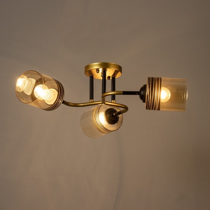 Люстра Люстра "Синна" 3хЕ27 40Вт черно-золотой 50х50х27 см BayerLux