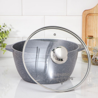 Кастрюля «Гранит», 5 л, d=26 см, h=13 см, антипригарное покрытие, цвет серый Кастрюля «Гранит», 5 л, d=26 см, h=13 см, антипригарное покрытие, цвет серый