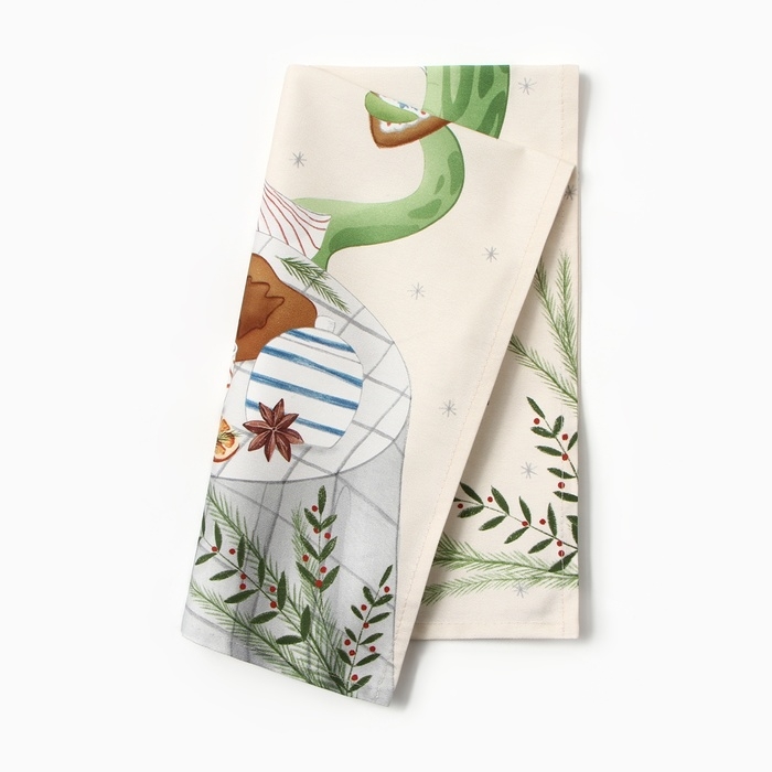 Новый год. Символ года. Змея. Полотенце Этель Новый год. Символ года. Змея. Полотенце Этель "Хозяюшка" 40х73 см, 100% хлопок, саржа 190 г/м2