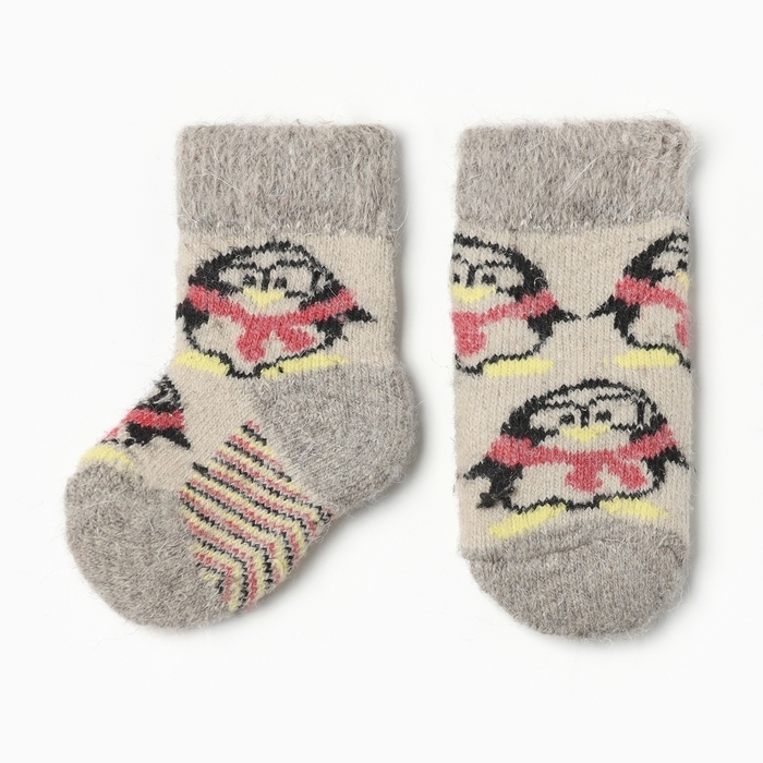 Носки детские шерстяные &laquo;Пингвин&raquo;, цвет белый, размер 10