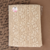 Кружево вязаное, 60 мм &times; 10 &plusmn; 1 м, цвет бежевый