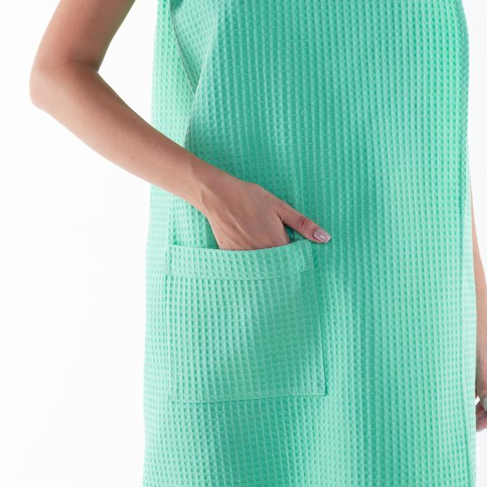 Полотенце банное Этель &laquo;Парео&raquo; с карманом 80*140 см. цв.нежный лайм, 100% хл, вафля 240 г/м2