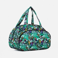 Сумка дорожная женская на молнии, наружный карман, цвет зелёный Сумка дорожная женская на молнии, наружный карман, цвет зелёный