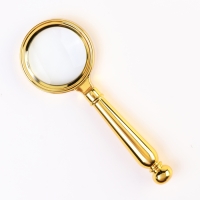 Лупа золотая, кратность 5, линза 45мм, 16см Лупа золотая, кратность 5, линза 45мм, 16см