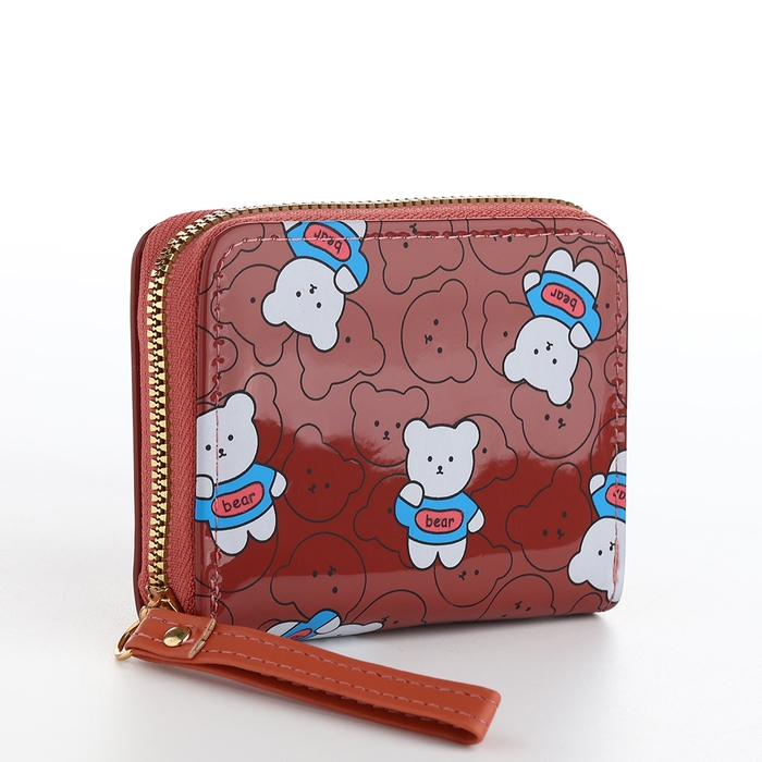 Кошелёк детский на молнии, цвет коричневый Кошелёк детский на молнии, цвет коричневый