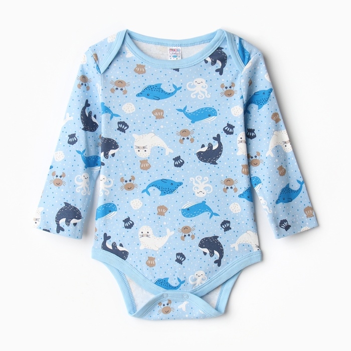 Боди детский, цвет голубой/животные, рост 68 см Боди детский, цвет голубой/животные, рост 68 см