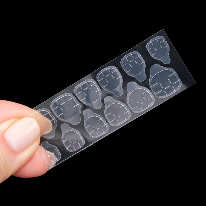 Накладные ногти &laquo;Бантики&raquo;, 12 шт, с клеевыми пластинами, форма балерина, цвет белый/розовый