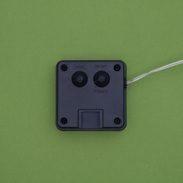 Гирлянда &laquo;Нить&raquo; 10 м роса, IP44, серебристая нить, 100 LED, свечение жёлтое, 2 режима, солнечная батарея