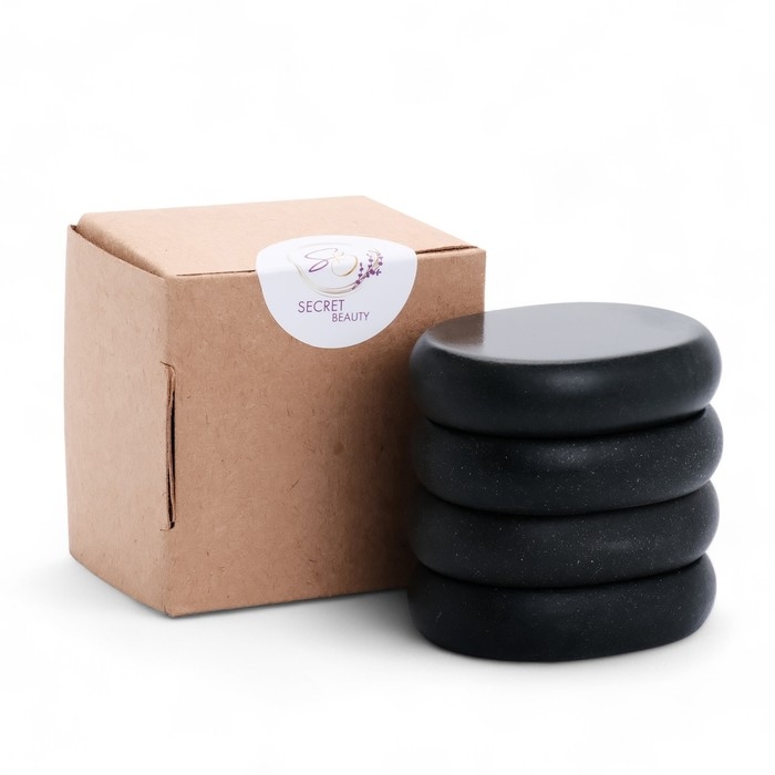 Набор массажных камней из базальта, 4 шт, 8 х 6 см Набор массажных камней из базальта, 4 шт, 8 х 6 см