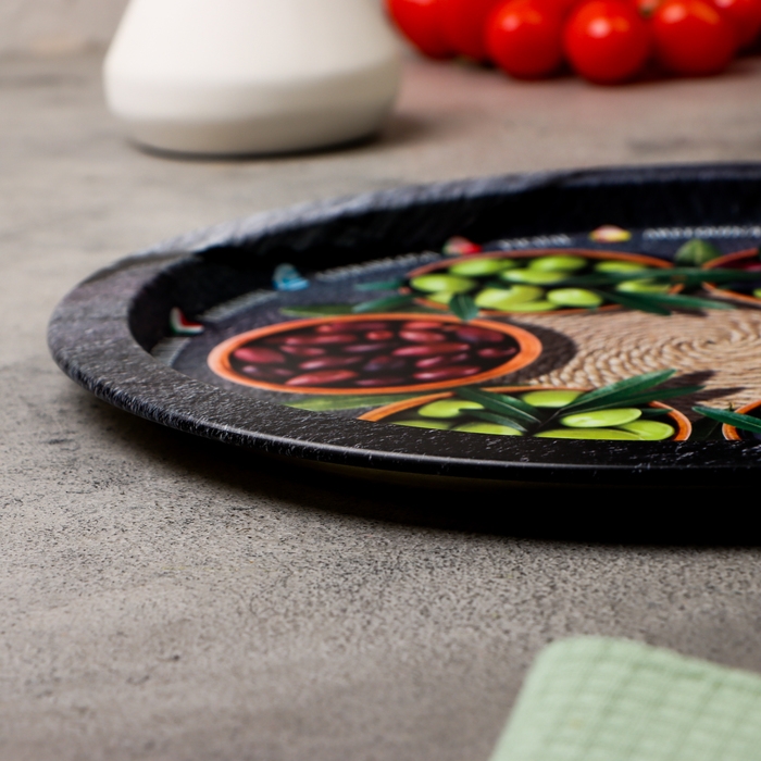 Поднос &laquo;Оливки&raquo;, 28 х 1,6 х 0,32 см, металл