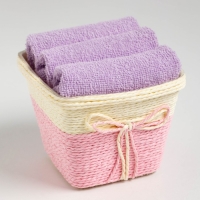 Набор махровых декоративных салфеток Этель "Вид 2" 30х30см-3шт, цвет сиреневый, 100% хлопок Набор махровых декоративных салфеток Этель "Вид 2" 30х30см-3шт, цвет сиреневый, 100% хлопок