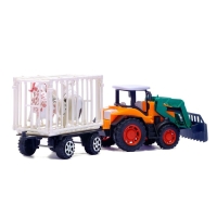 Трактор инерционный «Фермер», с прицепом и животными, МИКС Трактор инерционный «Фермер», с прицепом и животными, МИКС