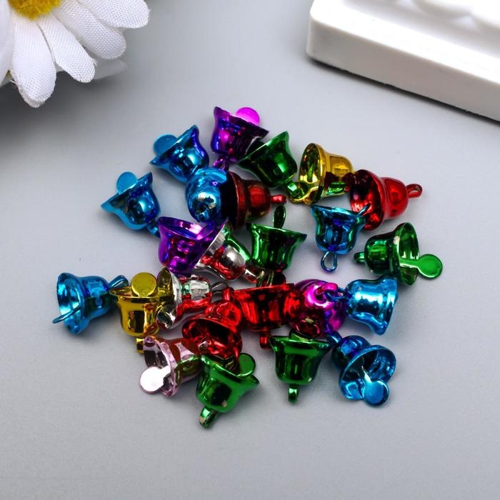 Набор декора для творчества металл Набор декора для творчества металл "Колокольчики-мини яркие" d=0,8 см набор 25 шт