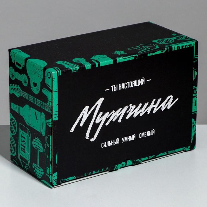 Коробка‒пенал, упаковка подарочная, &laquo;Лучшему мужчине&raquo;, 22 х 15 х 10 см