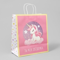 Пакет подарочный крафт, упаковка, &laquo;Моя звёздочка&raquo;, 32 х 28 х 15 см