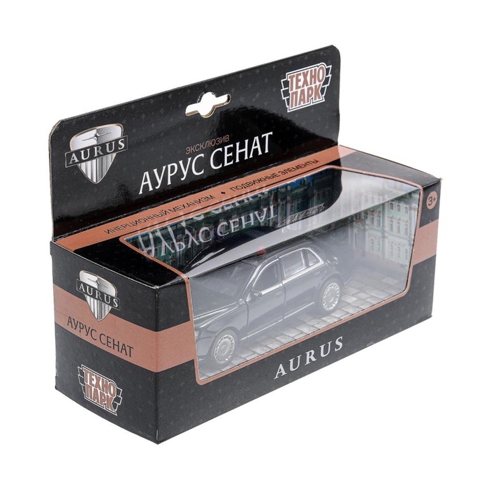 Машинка металлическая «Аурус сенат», открываются двери, багажник, инерция, 13,5 см, черный Машинка металлическая «Аурус сенат», открываются двери, багажник, инерция, 13,5 см, черный