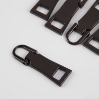 Пуллер для молнии, металлический, 3,7 × 1,25 см, 5 шт, цвет чёрный Пуллер для молнии, металлический, 3,7 × 1,25 см, 5 шт, цвет чёрный
