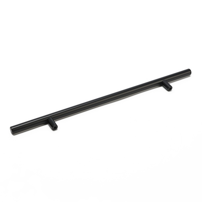 Ручка рейлинг ТУНДРА, облегчённая, d=12 мм, м/о 224/350 мм, внеш ножка, цвет черный Ручка рейлинг ТУНДРА, облегчённая, d=12 мм, м/о 224/350 мм, внеш ножка, цвет черный