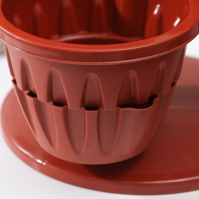 Кашпо многоярусное &laquo;Каскад&raquo;, 3 шт, 700 мл, цвет терракотовый