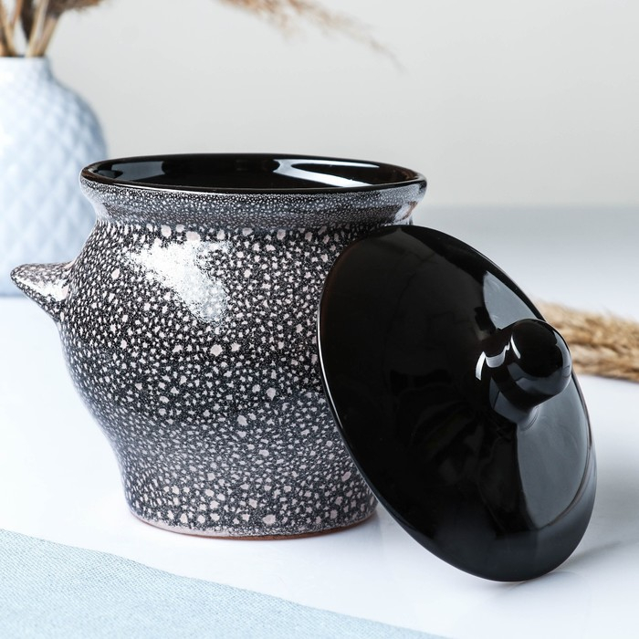 Горшок керамический для запекания №6, 0,65л / 12х12см, мрамор Горшок керамический для запекания №6, 0,65л / 12х12см, мрамор